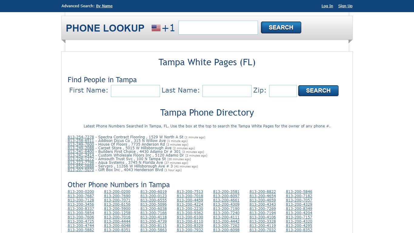Tampa White Pages - Tampa Phone Directory Lookup